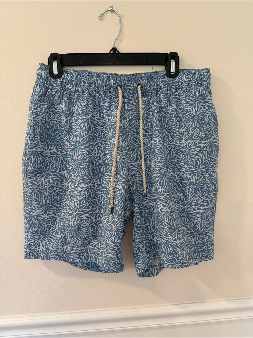 Faherty Light Blue Floral Swim Trunks